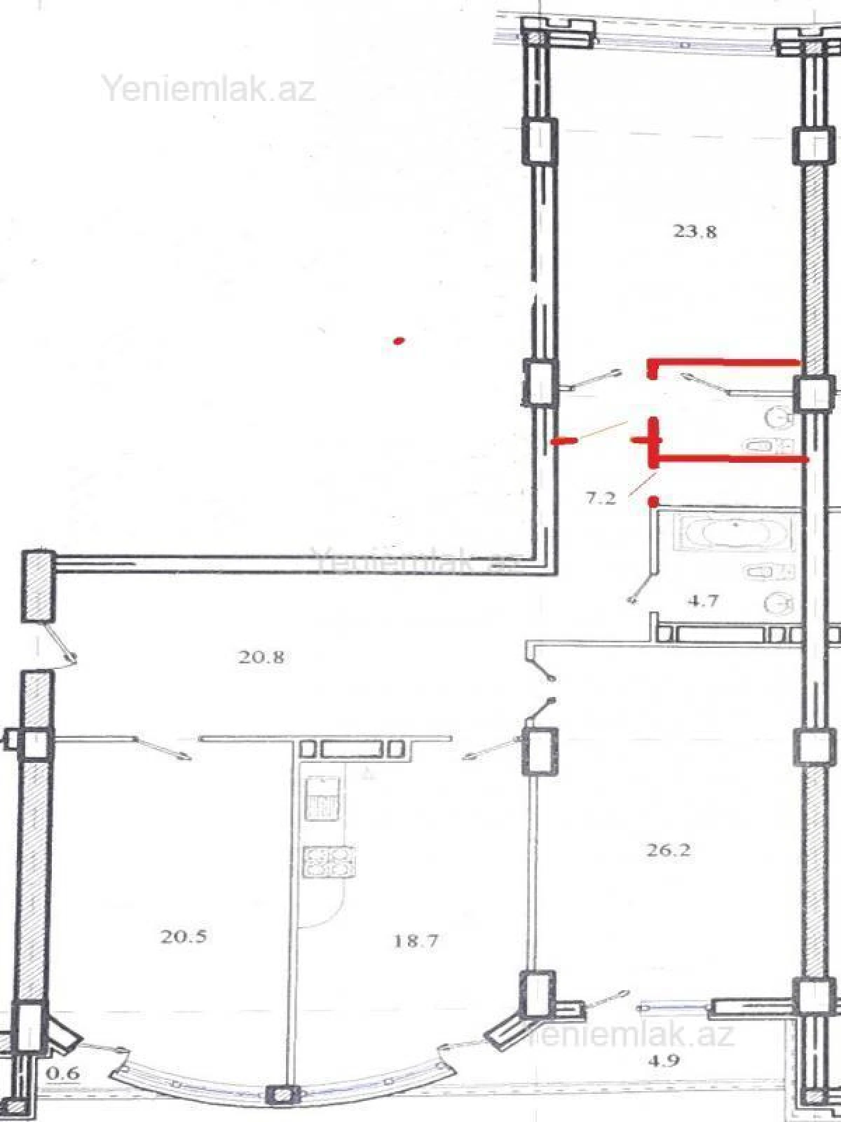 Satılır 3 otaqlı yeni tikili 135 m²
