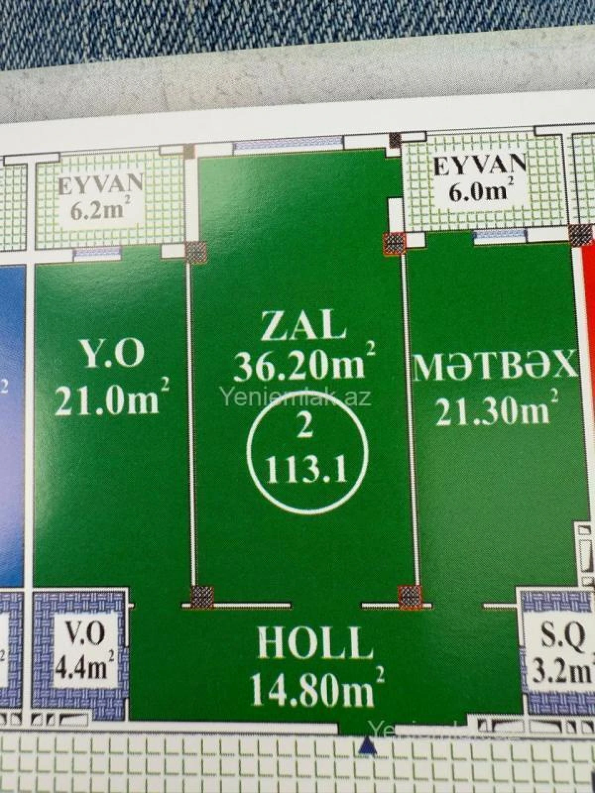 Satılır 2 otaqlı yeni tikili 113 m²