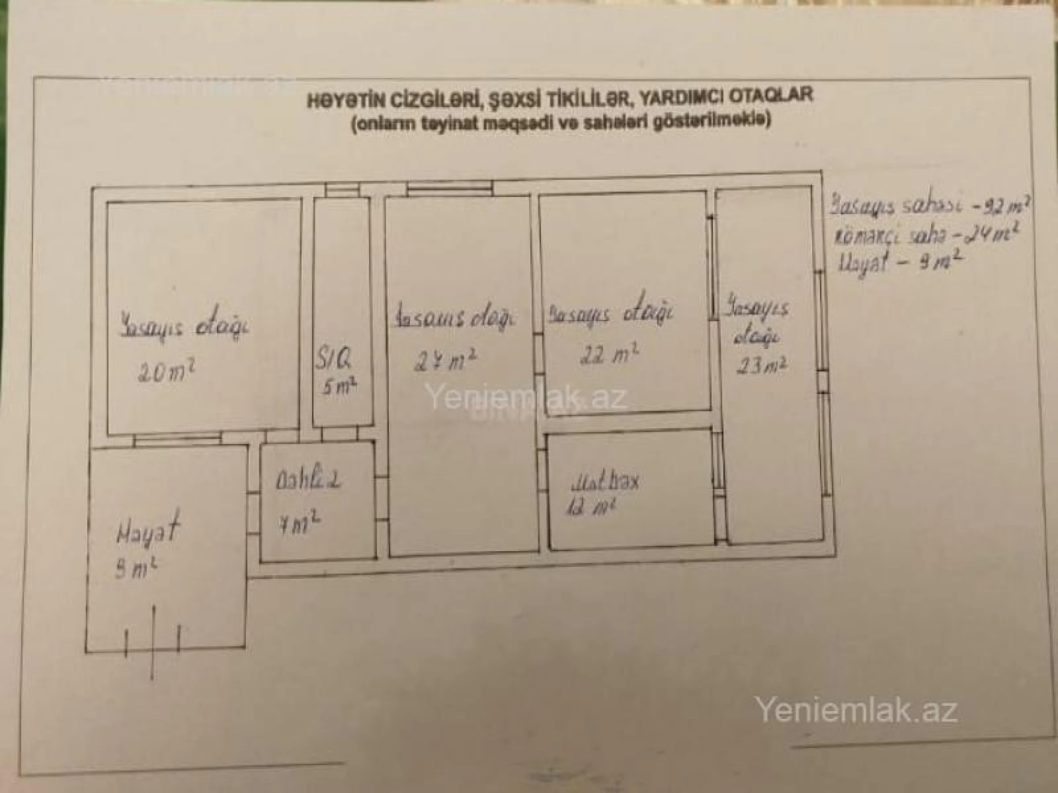 Satılır 4 otaqlı həyət evi 125 m²