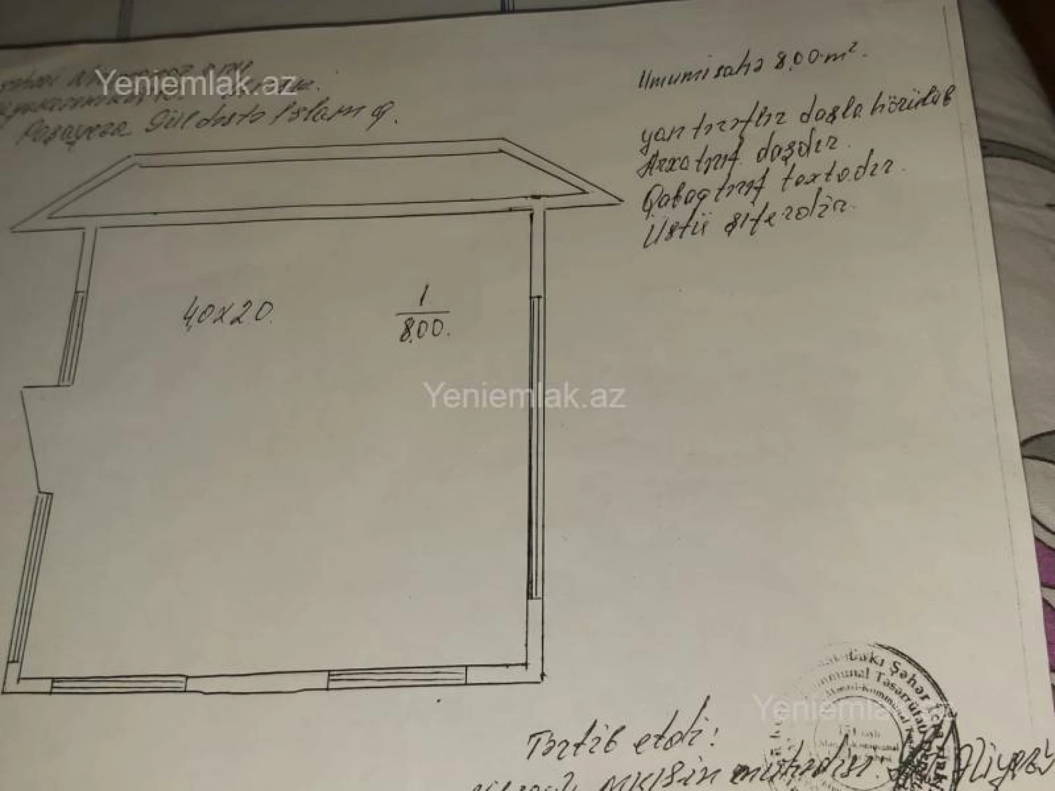 Satılır 1 otaqlı obyekt 8 m²
