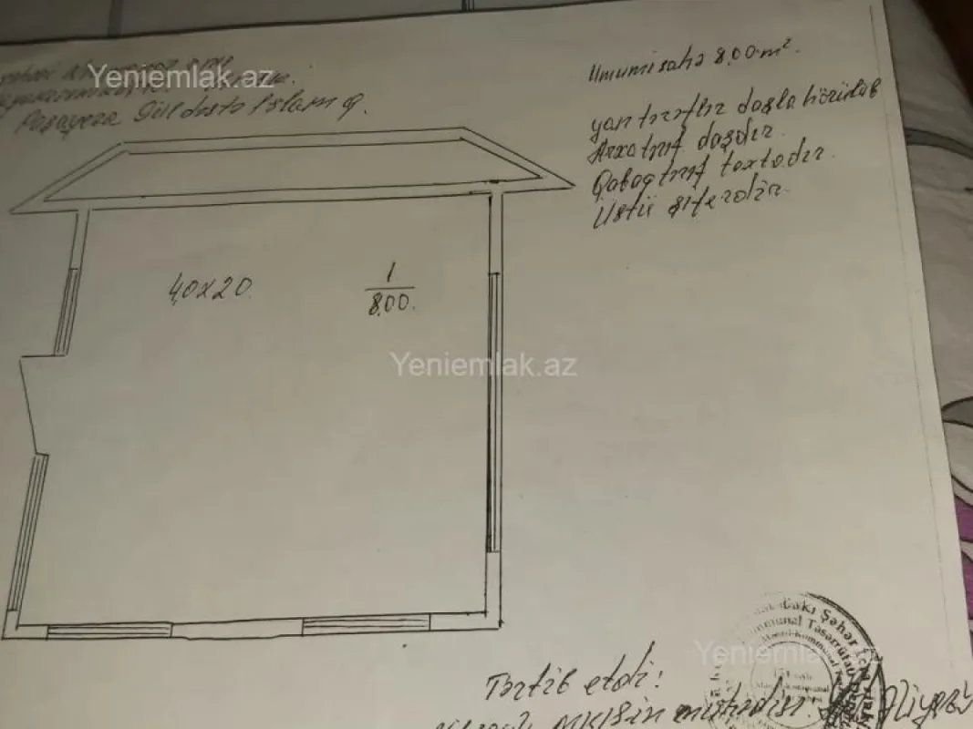 Satılır 1 otaqlı obyekt 8 m²