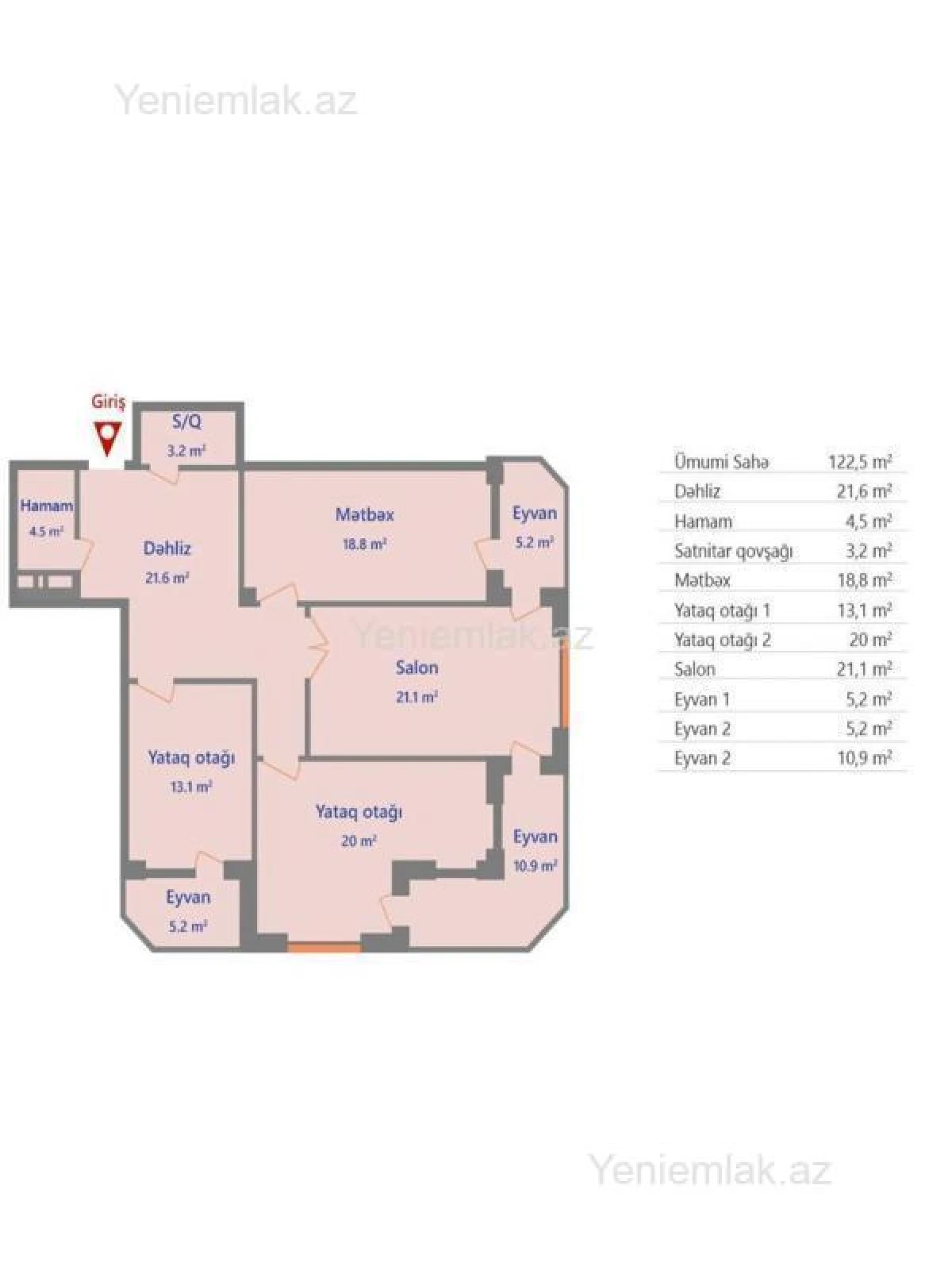 Satılır 3 otaqlı yeni tikili 123 m²