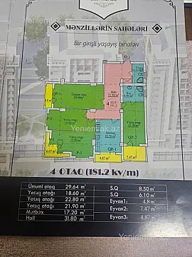 Satılır 4 otaqlı yeni tikili 181 m²