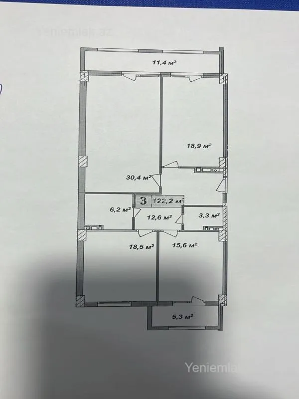 Satılır 3 otaqlı yeni tikili 122.2 m²