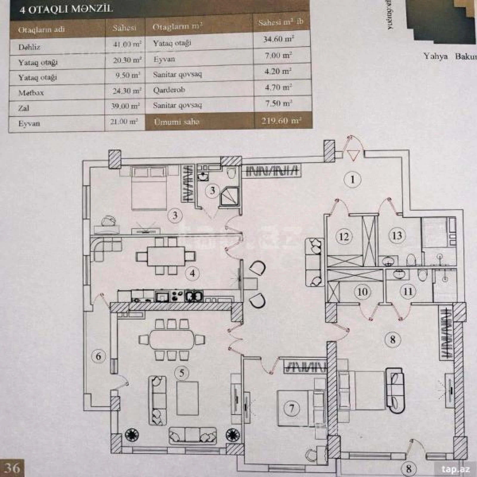 Satılır 4 otaqlı yeni tikili 220 m²