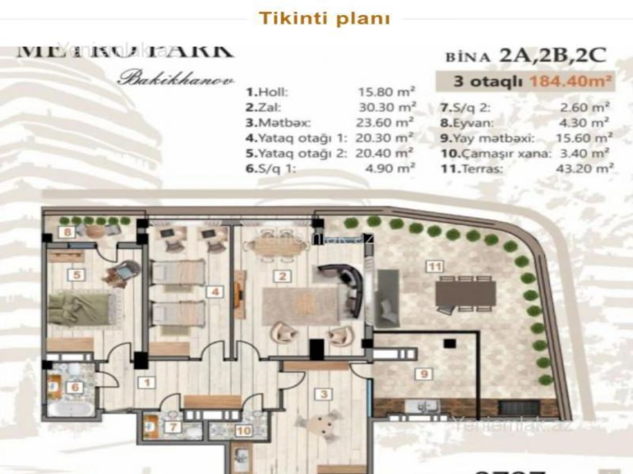 Satılır 4 otaqlı yeni tikili 186 m²