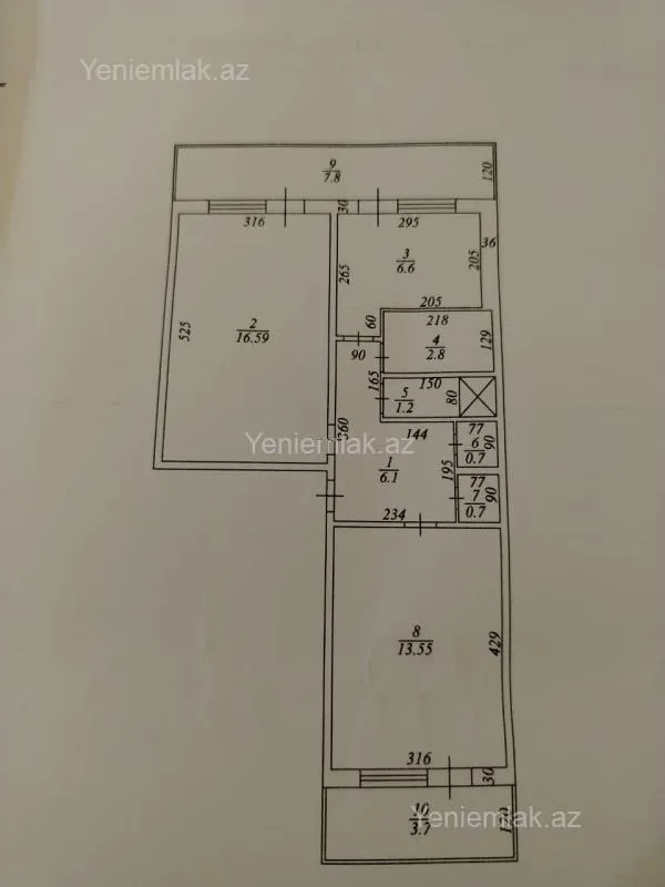 Satılır 4 otaqlı köhnə tikili 105 m²