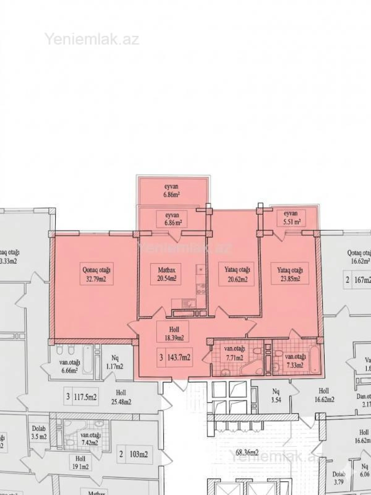 Satılır 3 otaqlı yeni tikili 145 m²