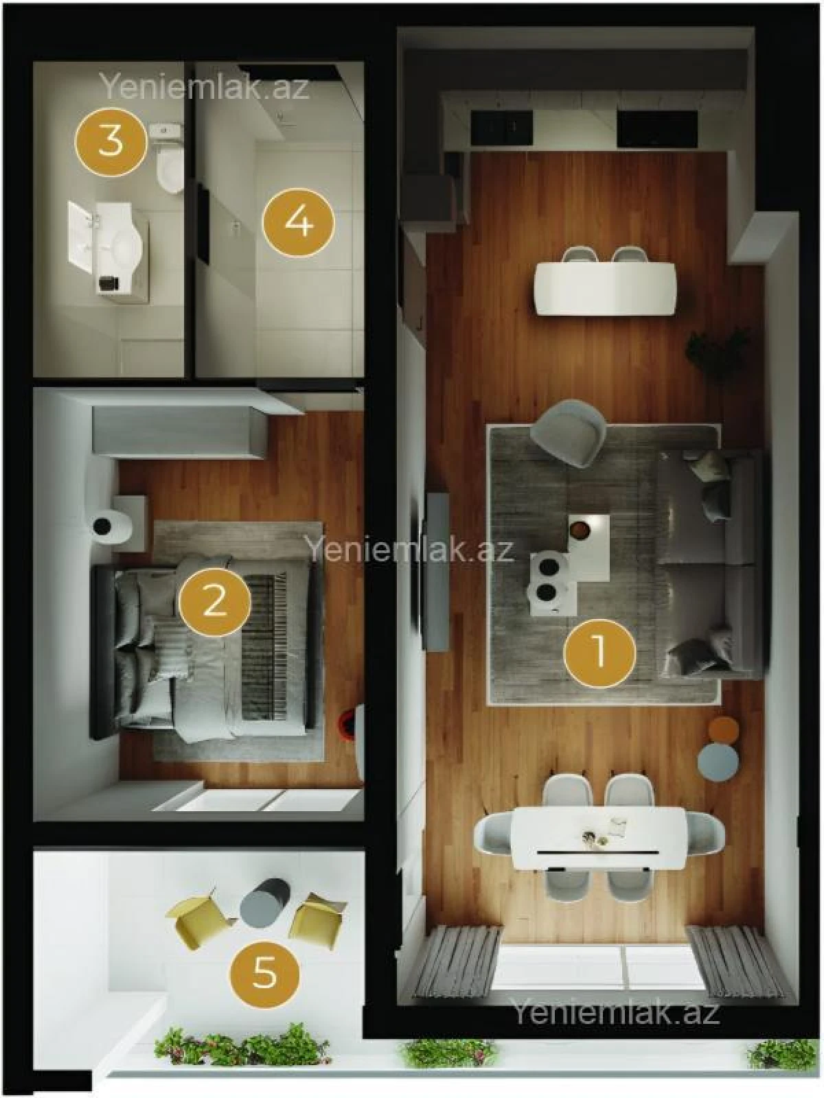 Satılır 2 otaqlı yeni tikili 79.45 m²