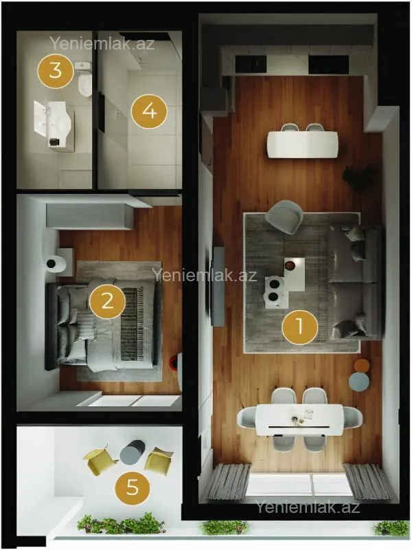 Satılır 2 otaqlı yeni tikili 79.45 m²