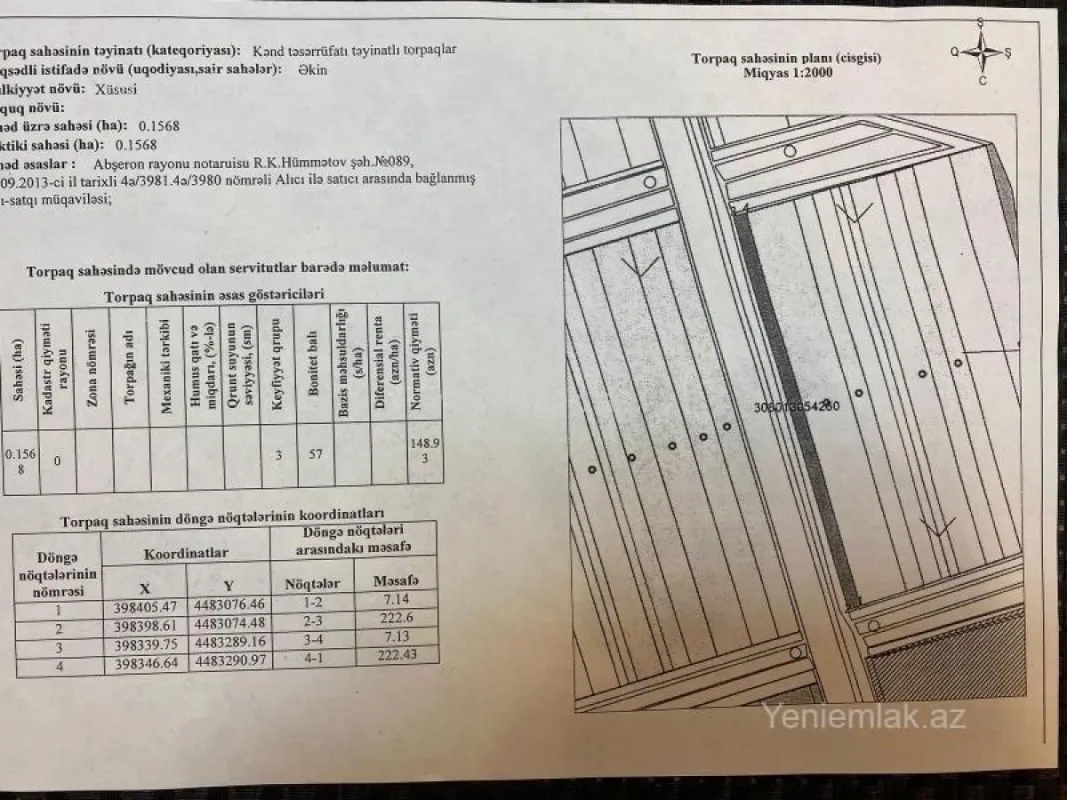 Satılır torpaq sahəsi