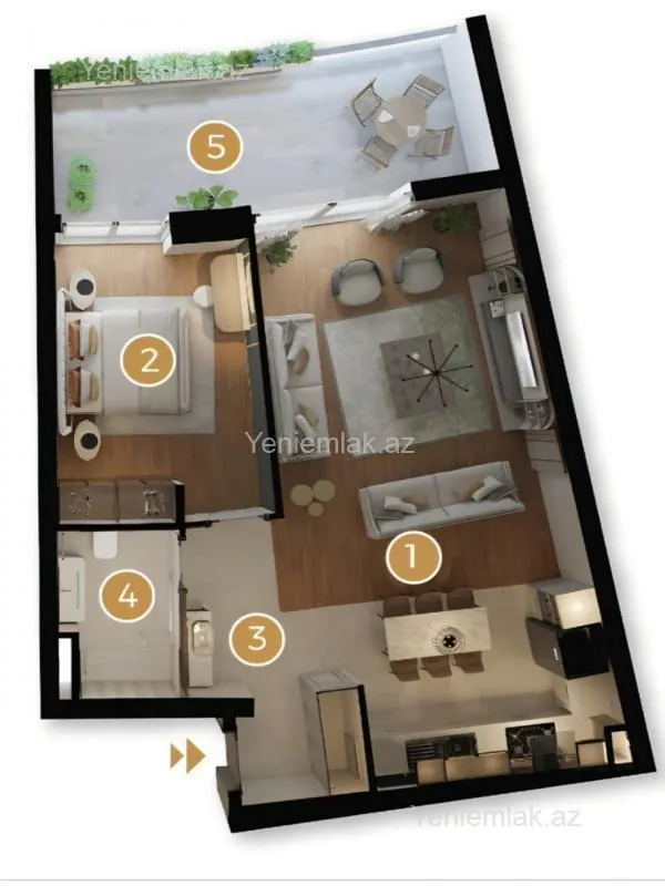 Satılır 2 otaqlı yeni tikili 89.14 m²