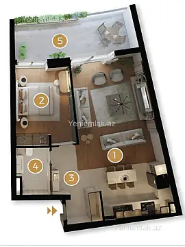 Satılır 2 otaqlı yeni tikili 89.14 m²