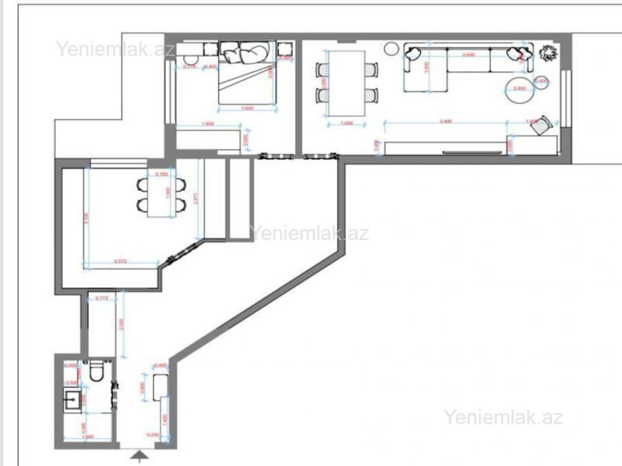 Satılır 3 otaqlı yeni tikili 106 m²