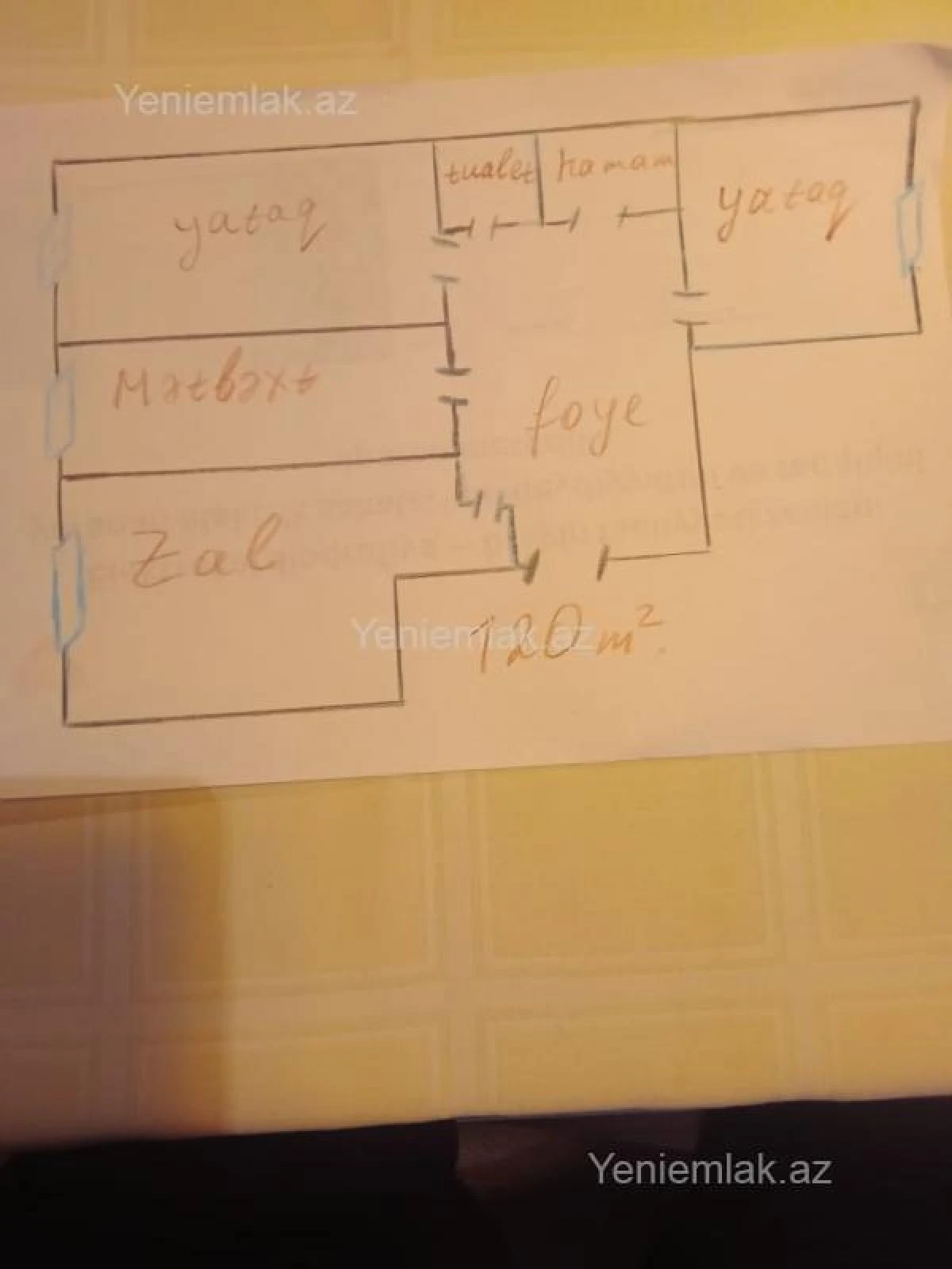 Satılır 3 otaqlı yeni tikili 120 m²