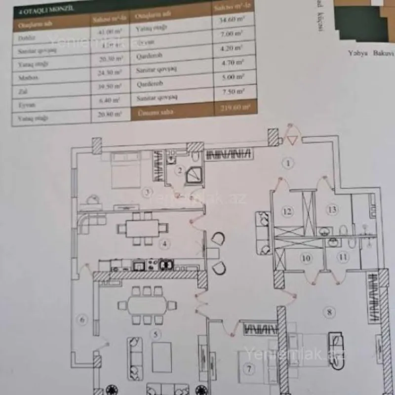 Satılır 4 otaqlı yeni tikili 219 m²