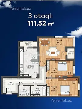 Satılır 3 otaqlı yeni tikili 113 m²