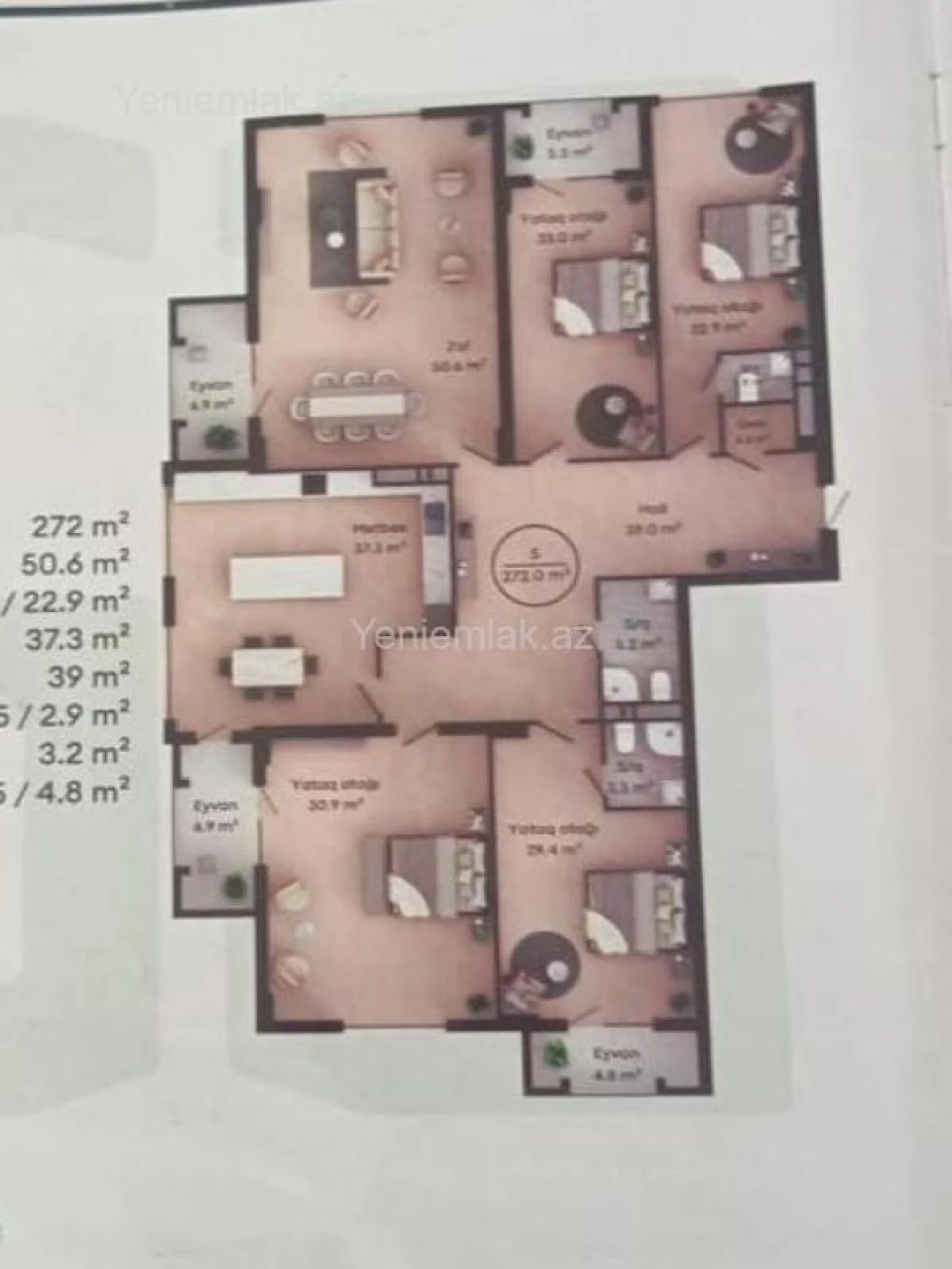 Satılır 5 otaqlı yeni tikili 272 m²