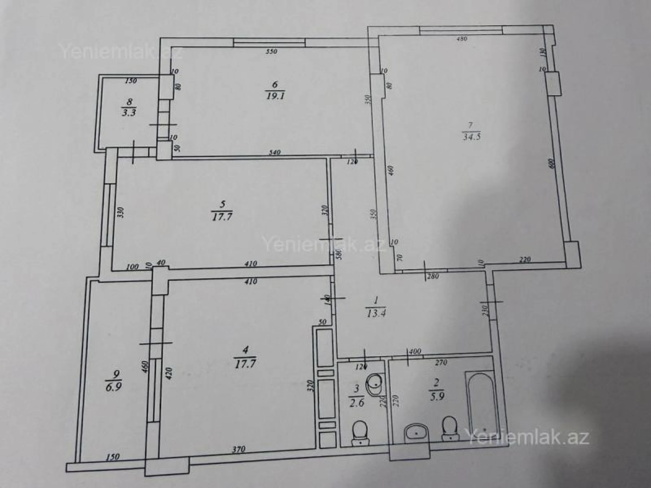 Satılır 3 otaqlı yeni tikili 125 m²