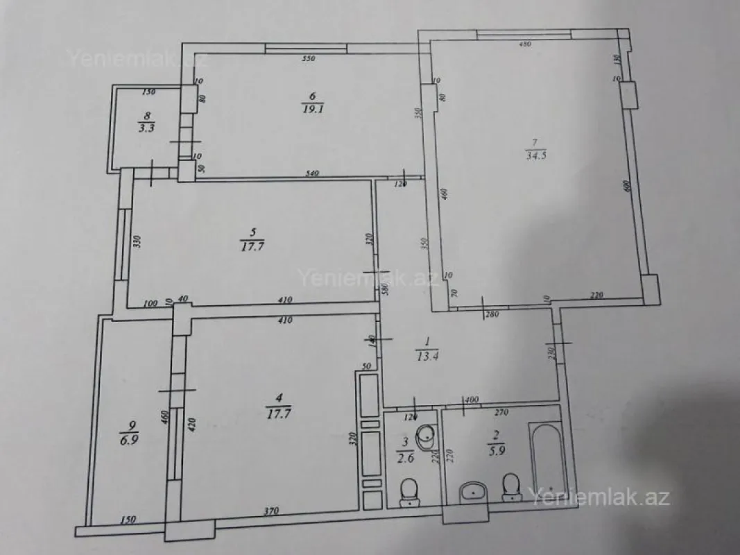 Satılır 3 otaqlı yeni tikili 125 m²