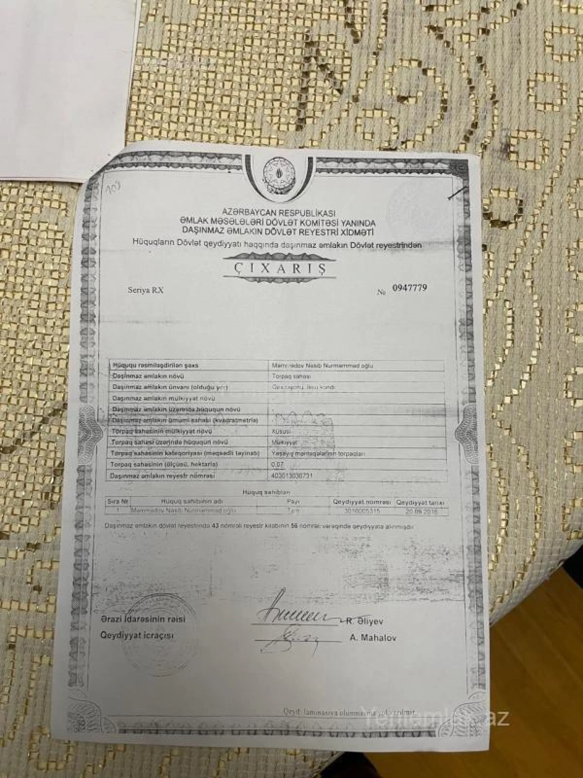 Satılır torpaq sahəsi