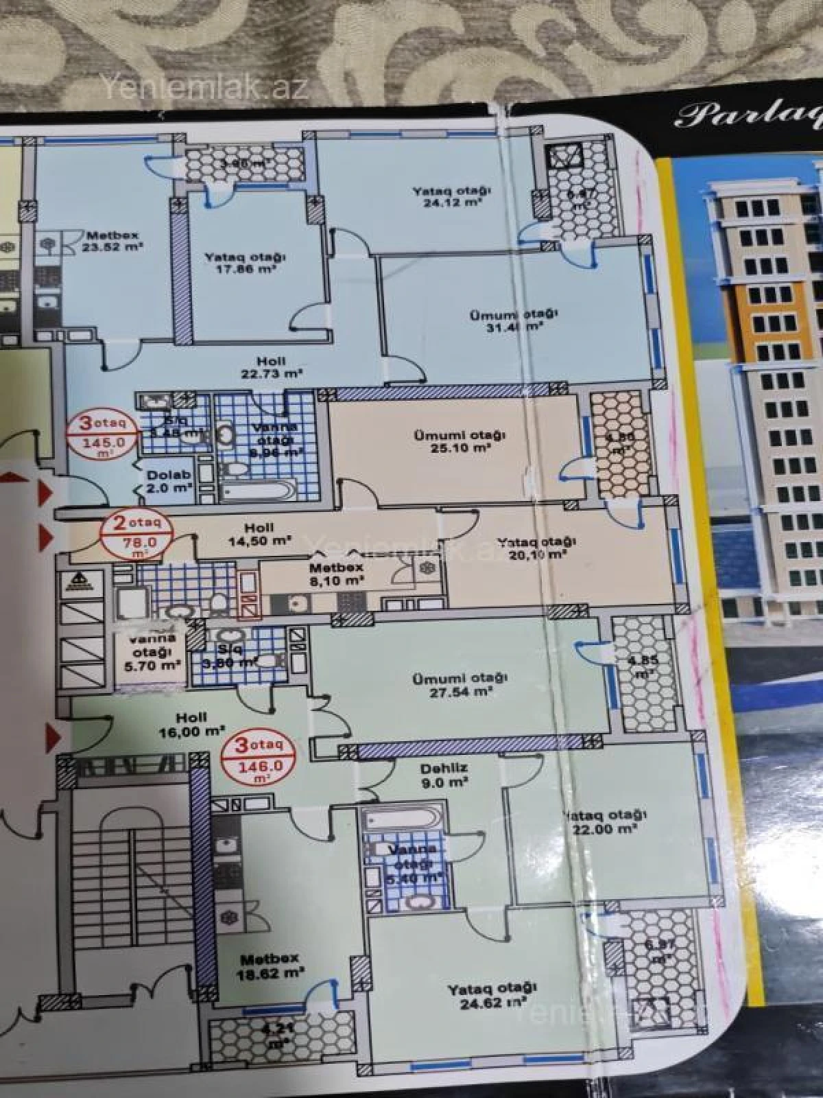 Satılır 3 otaqlı yeni tikili 146 m²