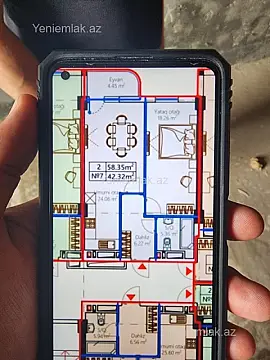 Satılır 2 otaqlı obyekt 58.35 m²
