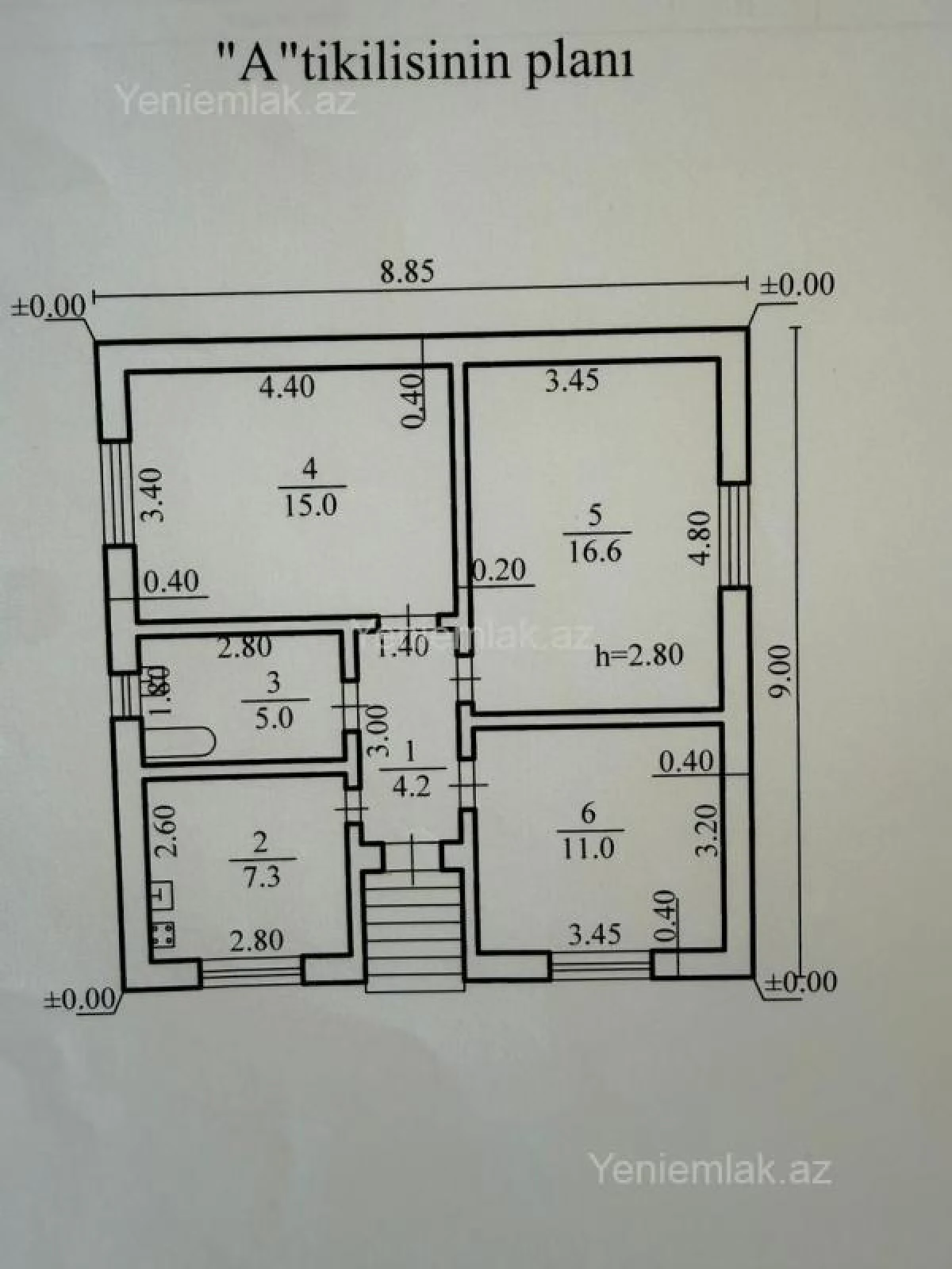 Satılır 3 otaqlı həyət evi 80 m²