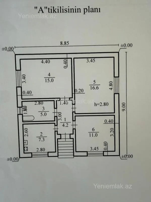 Satılır 3 otaqlı həyət evi 80 m²