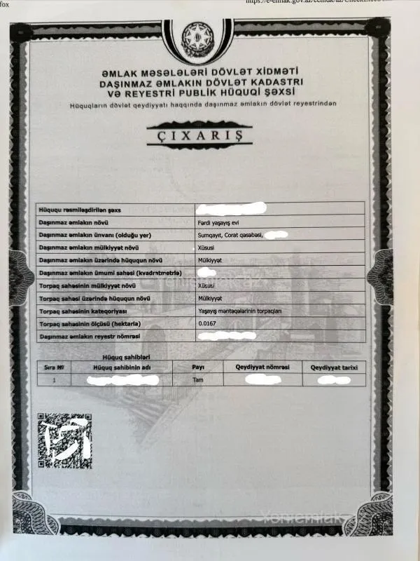 Satılır 3 otaqlı həyət evi 80 m²