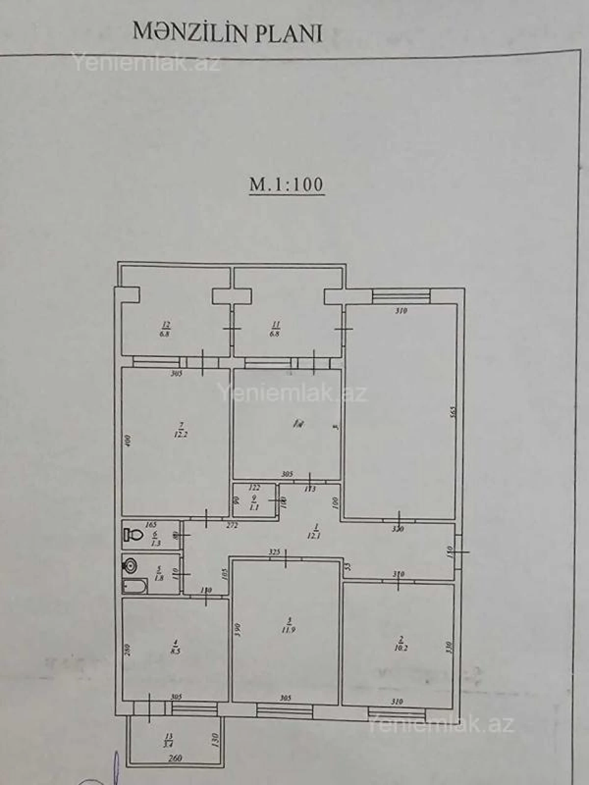 Satılır 4 otaqlı köhnə tikili 122 m²