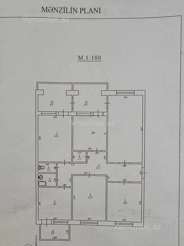 Satılır 4 otaqlı köhnə tikili 122 m²