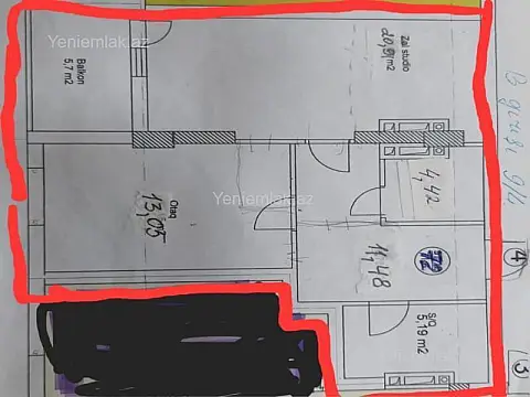 Satılır 2 otaqlı yeni tikili 72 m²