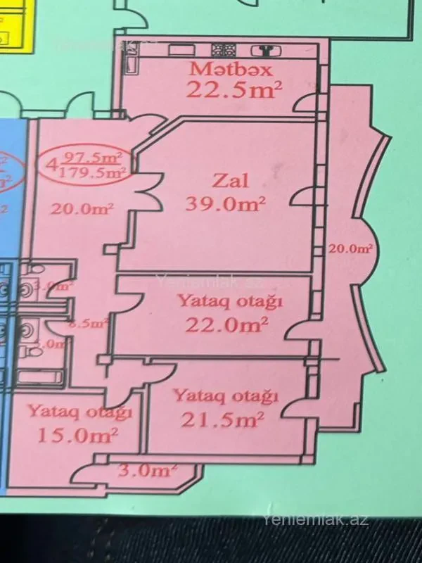 Satılır 4 otaqlı yeni tikili 179.5 m²