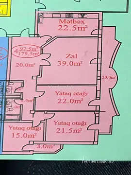 Satılır 4 otaqlı yeni tikili 179.5 m²