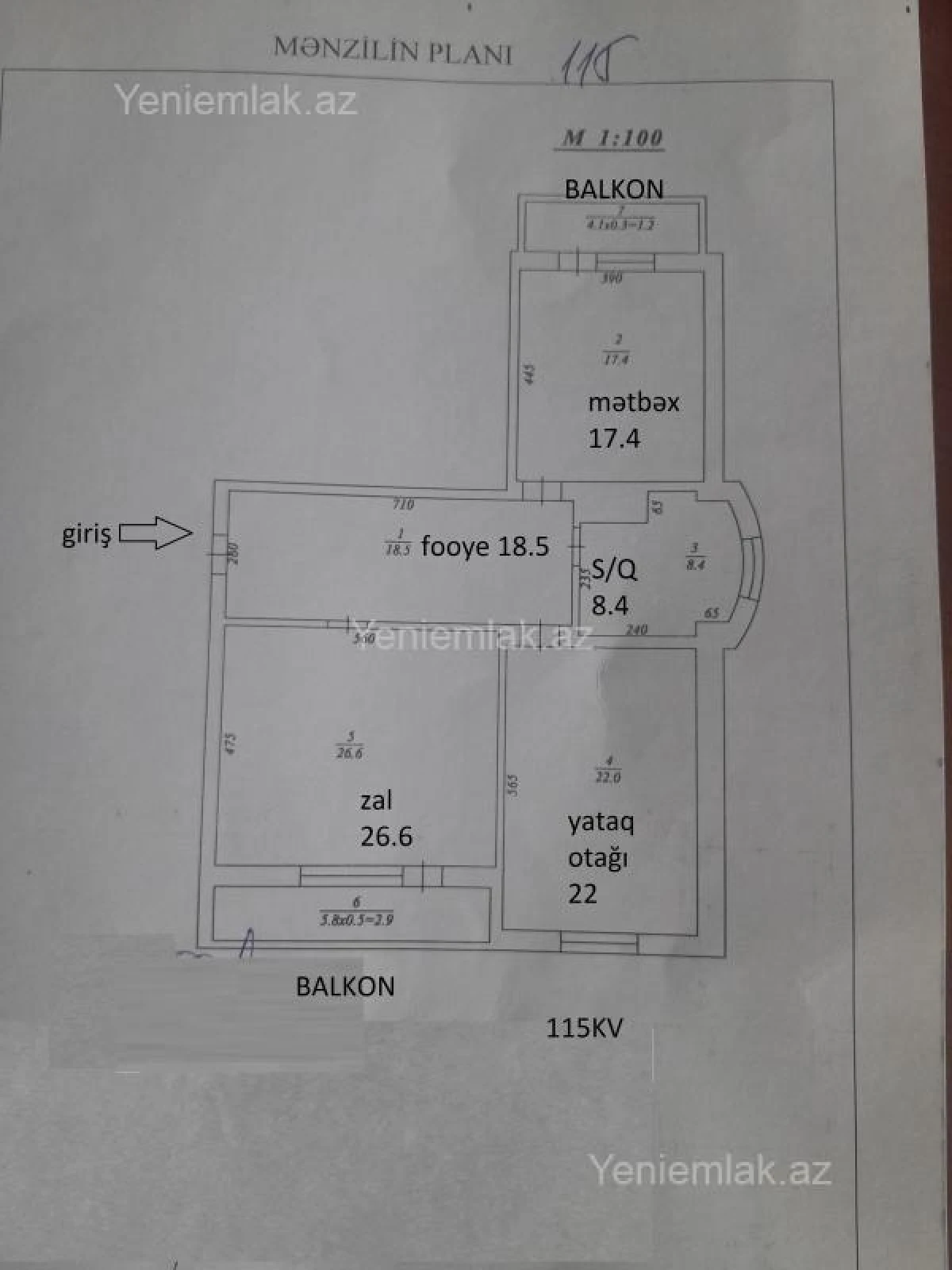 Satılır 2 otaqlı yeni tikili 115 m²