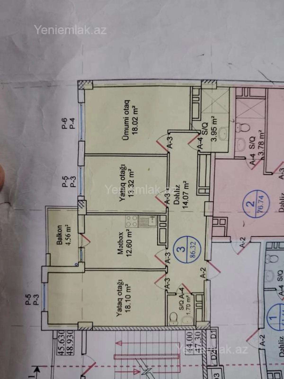 Satılır 3 otaqlı yeni tikili 86 m²