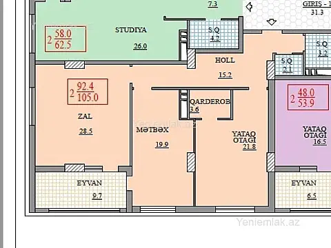 Satılır 3 otaqlı yeni tikili 105 m²