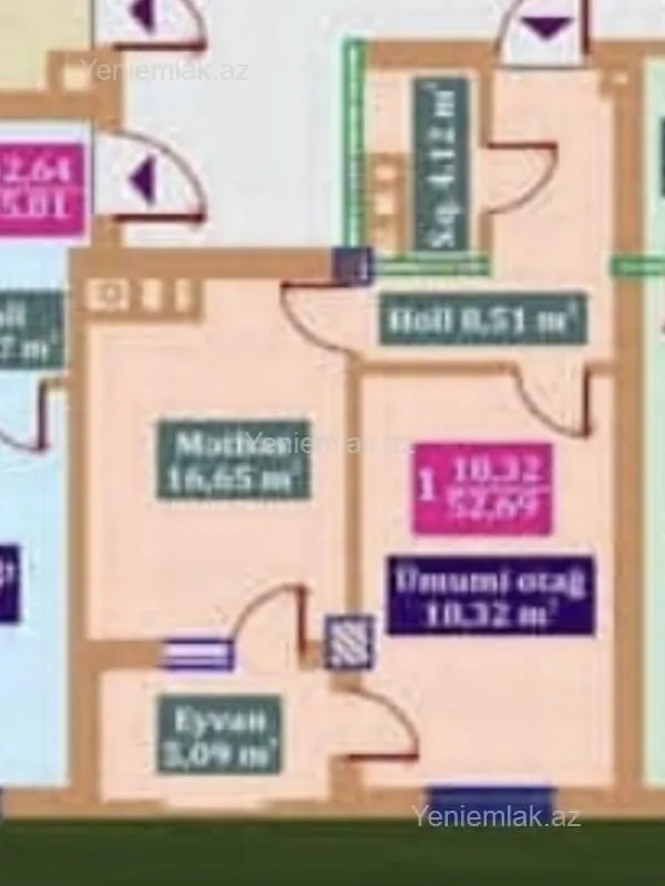 Satılır 2 otaqlı yeni tikili 51 m²
