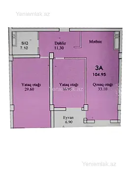 Satılır 3 otaqlı yeni tikili 105 m²