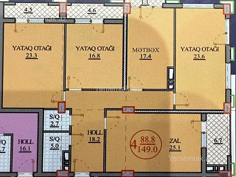 Satılır 4 otaqlı yeni tikili 150 m²