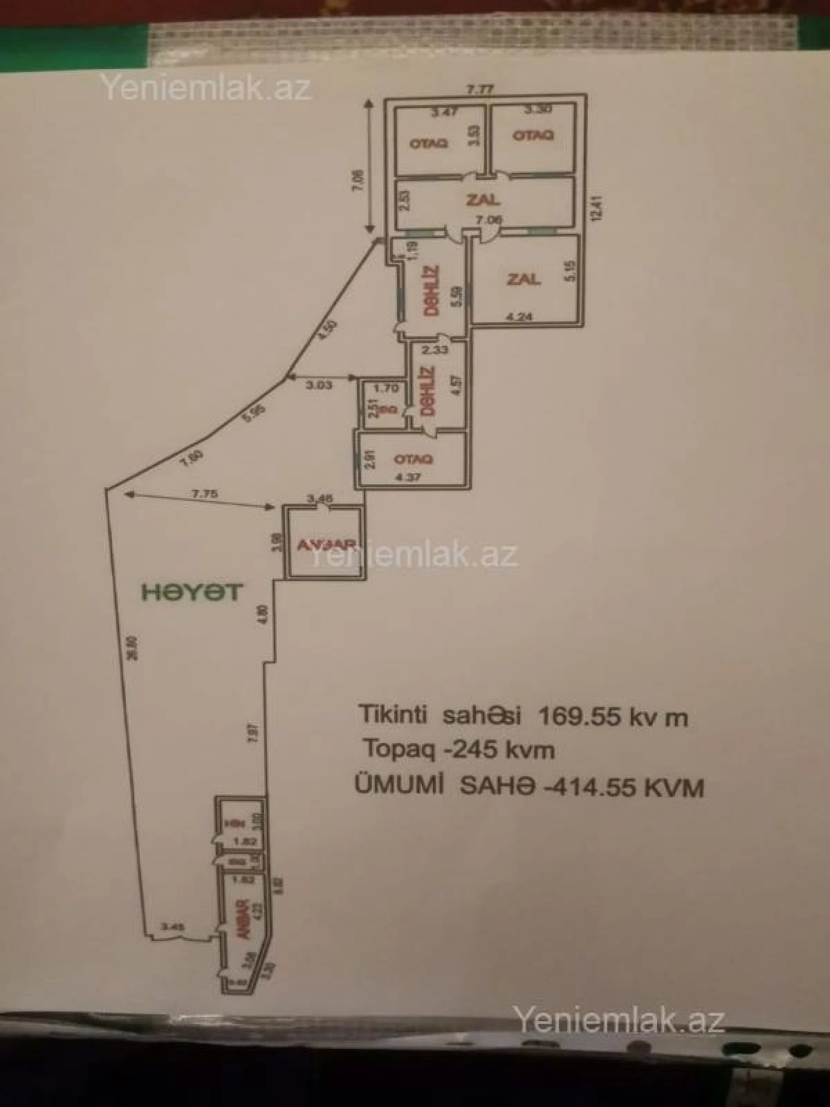 Satılır 5 otaqlı həyət evi 170 m²
