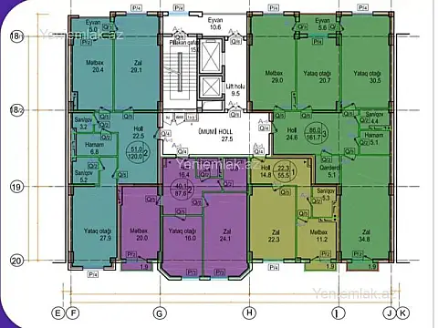 Satılır 2 otaqlı yeni tikili 87.6 m²