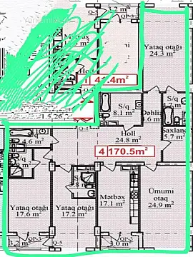 Satılır 4 otaqlı yeni tikili 171 m²
