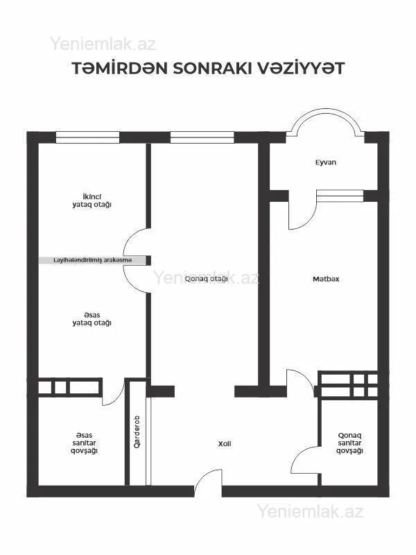Satılır 2 otaqlı yeni tikili 105 m²