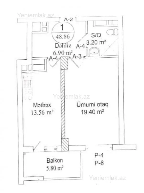 Satılır 2 otaqlı yeni tikili 50 m²