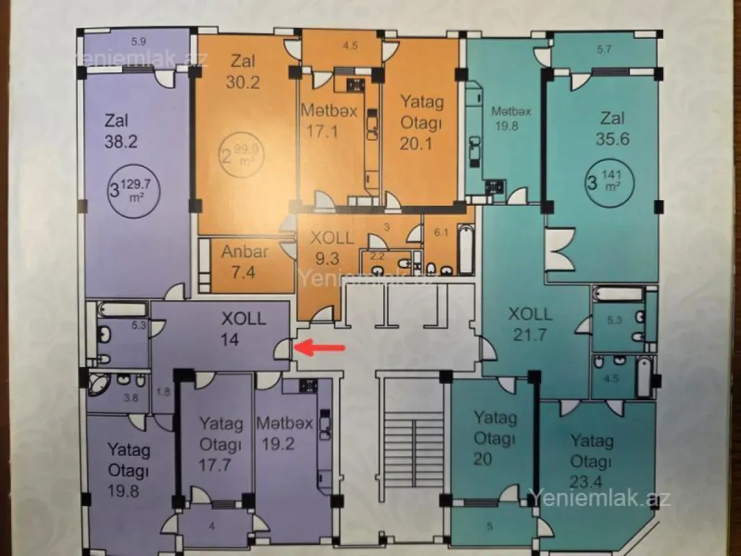 Satılır 3 otaqlı yeni tikili 130 m²