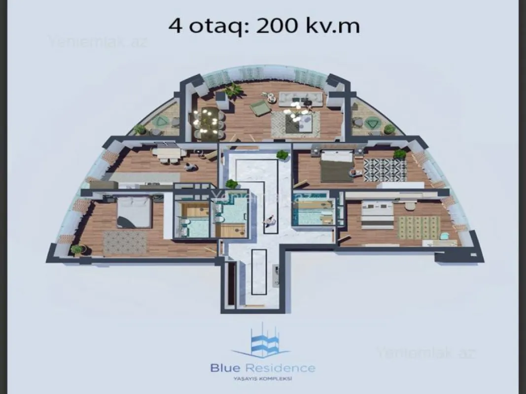 Satılır 4 otaqlı yeni tikili 200 m²