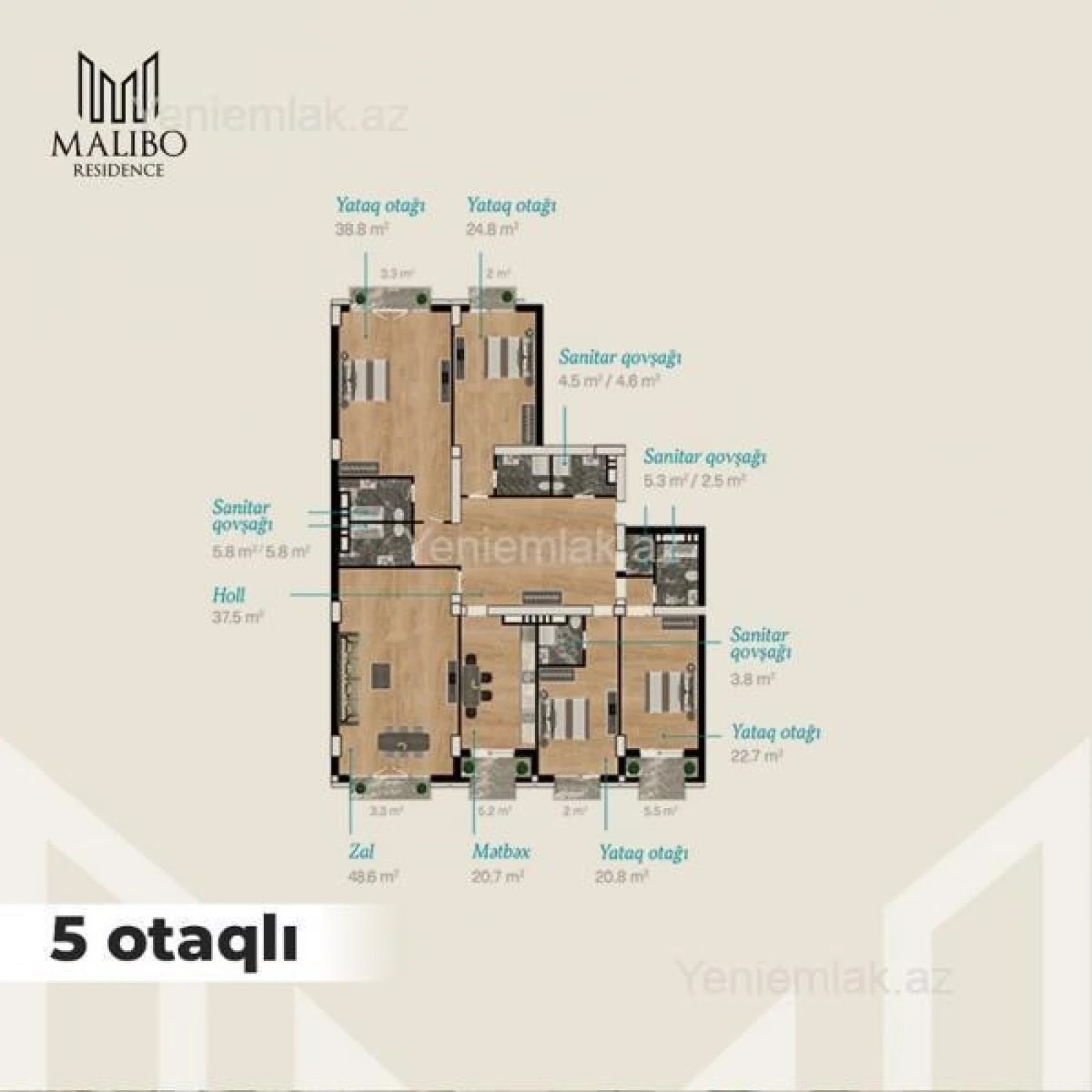 Satılır 5 otaqlı yeni tikili 268 m²