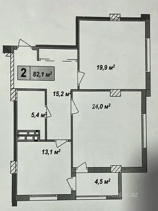 Satılır 2 otaqlı yeni tikili 82 m²